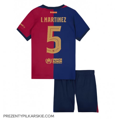 Stroje piłkarskie Barcelona Inigo Martinez #5 Koszulka Podstawowej dla dzieci 2024-25 Krótki Rękaw (+ szorty)